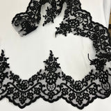 1 Yard Corded Lace Trim 6" Wide 100% Polyester Net Mesh for Gowns & Costumes