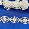 1 Yard Luxury Beaded and Corded Lace Trimming Embroidered on Polyester Net Mesh for Dresses 1.5 Inch Width