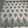 1 Yard Gold Beaded Lace Fabric Embroidered on Polyester Net Mesh 50 inch Width