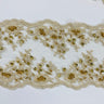 1 Yard Beaded Double Sided Lace Trimming Embroidered on 100% Polyester Net Mesh 5? Wide