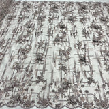 1 Yard Beaded Rhinestone 3D Floral Lace Fabric for Wedding Gowns and Dance Costumes 50" Width