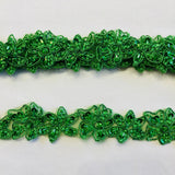 1 Yard Handmade Beaded and Corded Lace Trimming Embroidered on Polyester Net Mesh for Dresses 1.5 Inch Width