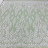 1 Yard Beaded & Sequined Lace Fabric on Polyester Net Mesh, 56" Wide Bridal & Evening Fabric
