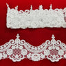 1 Yard 5? Wide Beaded & Corded Lace Trimming Embroidered on 100% Polyester Net Mesh