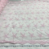 1 Yard Peach Beaded Lace Fabric Embroidered Polyester Net Mesh 53 Inch Width