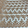 1 Yard Beaded & Corded Embroidered Bridal Lace Fabric, 100% Polyester Net Mesh, 52-54 inch Wide,