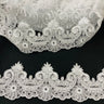 1 Yard Premium Corded Lace Trimming Embroidered Polyester Net Mesh for Gowns 4 Inch Width