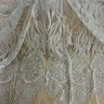 1 Yard Opulent Beaded & Corded Bridal Lace Embroidered on Polyester Net Mesh 58" Wide