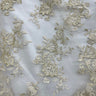 1 Yard Corded Bridal Lace Fabric Embroidered Net Mesh Sage Pink 53" Width