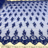 1 Yard Beaded Corded Lace Fabric Embroidered Elegant Mesh Bridal Gown 53" Width