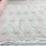 1 Yard Mustard Green Beaded Lace Fabric Embroidered Polyester Net Mesh 50 Inch Width