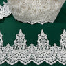 1 Yard Embroidered on 100% Polyester Organza 6? Wide Beaded & Corded Lace Trimming