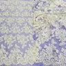 1 Yard Corded Bridal Lace Fabric Embroidered Elegant Mesh Dress 51" Width