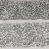 1 Yard 4? Wide Corded Double Sided Lace Trimming on 100% Polyester Net Mesh