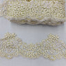 1 Yard Corded Embroidered Lace Trim 6" Wide 100% Polyester Net Mesh for Bridal & Special Occasion