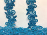 1 Yard Luxurious Beaded Corded Lace Trimming Embroidered Polyester Organza for Dresses 1.5 Inch Width