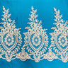 1 Yard Corded Lace Trimming Embroidered on 100% Polyester Net Mesh 13? Wide
