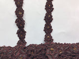 1 Yard Beaded & Corded Lace Trimming on Organza | 3/4" Wide | Decorative Couture Trim for Bridal, Quinceañera & Formalwear