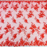 1 Yard Beaded Rhinestone 3D Floral Lace Fabric Embroidered Mesh Gown 52" Width