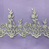 1 Yard Beaded & Corded Embroidered Lace Trim 5.5" Wide 100% Polyester Mesh Net for Bridal & Special Occasion
