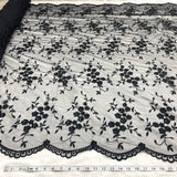 1 Yard Elegant Light Blue Beaded Lace, Embroidered Mesh Fabric for Dresses & Costumes, 52 Inches Wide