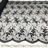 1 Yard Elegant Light Blue Beaded Lace, Embroidered Mesh Fabric for Dresses & Costumes, 52 Inches Wide