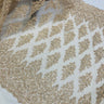 1 Yard Champagne Beaded Embroidered Lace Fabric on Polyester Mesh, 50" Width,