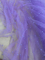 1 Yard Hunter Green Glitter Mesh Fabric with Scattered Pearls Stretch Soft Sparkle Net 60 Inch Width