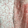 1 Yard Light Sage Embroidered Lace Fabric on Polyester Net Mesh 52 Inch Width