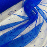 1 Yard Champagne Glitter Mesh Fabric with Scattered Rhinestones Stretch 60 Inch Width