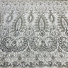 1 Yard Beaded Lace with Sequins & Pearls 52? Wide Embroidered Polyester Mesh for Bridal & Couture Fashion