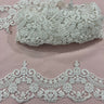1 Yard 5? Wide Beaded & Corded Lace Trimming Embroidered on 100% Polyester Net Mesh
