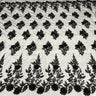 1 Yard Elegant Beaded and Corded Bridal Lace Fabric Embroidered on Polyester Net Mesh 52 inch Width