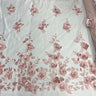 1 Yard 3D Floral Lace Fabric Embroidered Soft Tulle Net Mesh Wedding 50" Width