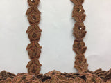 1 Yard Beaded & Corded Lace Trimming on Organza | 3/4" Wide | Decorative Couture Trim for Bridal, Quinceañera & Formalwear