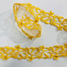 1 Yard Beaded Lace Trimming Embroidered on Organza | 2" Wide | Elegant Trim for Bridal & Formalwear