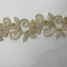 1 Yard Luxurious Beaded Corded Lace Trimming Embroidered Polyester Organza for Dresses 1.5 Inch Width