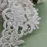 1 Yard Floral Beaded Corded Lace Trim 3.5" Wide Embroidered 100% Polyester Mesh for Special Dresses
