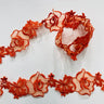 1 Yard Beaded Lace Trimming Embroidered on Organza | 2" Wide | Decorative Trim for Gowns & Costumes