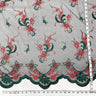 1 Yard Light Blue Beaded Lace Fabric Embroidered on Polyester Net Mesh Elegant 51 Inch Width