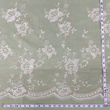 1 Yard Orange Beige Embroidered Lace Fabric on Polyester Net Mesh Elegant 51 Inch Width
