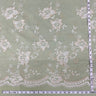 1 Yard Orange Beige Embroidered Lace Fabric on Polyester Net Mesh Elegant 51 Inch Width