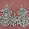 1 Yard Trimming Embroidered on 100% Polyester Net Mesh 8" Wide Beaded & Corded Lace