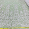 1 Yard Beaded Lace Fabric Embroidered on Polyester Net Mesh 54" Wide, Elegant Bridal & Dressmaking Fabric