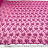 1 Yard Fuchsia Beaded Lace Fabric Embroidered on Polyester Net Mesh 53 Inch Width