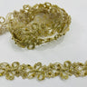 1 Yard Exquisite Beaded & Corded Lace Trimming Embroidered on 100% Polyester Organza for Bridal and Evening Dresses 1.5 Inch Width
