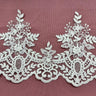 1 Yard Elegant Corded Lace Trimming Embroidered on 100% Polyester Net Mesh for Bridal and Evening Dresses 8 Inch Width