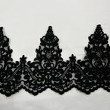 1 Yard Elegant Corded Floral Lace Trimming Embroidered on 100% Polyester Net Mesh for Wedding and Evening Dresses 6 Inch Width