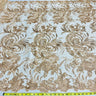 1 Yard Luxurious Corded and Sequined Bridal Lace Fabric Embroidered on Polyester Net Mesh 54" Width