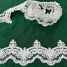1 Yard Luxurious Beaded & Corded Lace Trimming Embroidered on 100% Polyester Net Mesh for Special Occasion Dresses 3 Inch Width